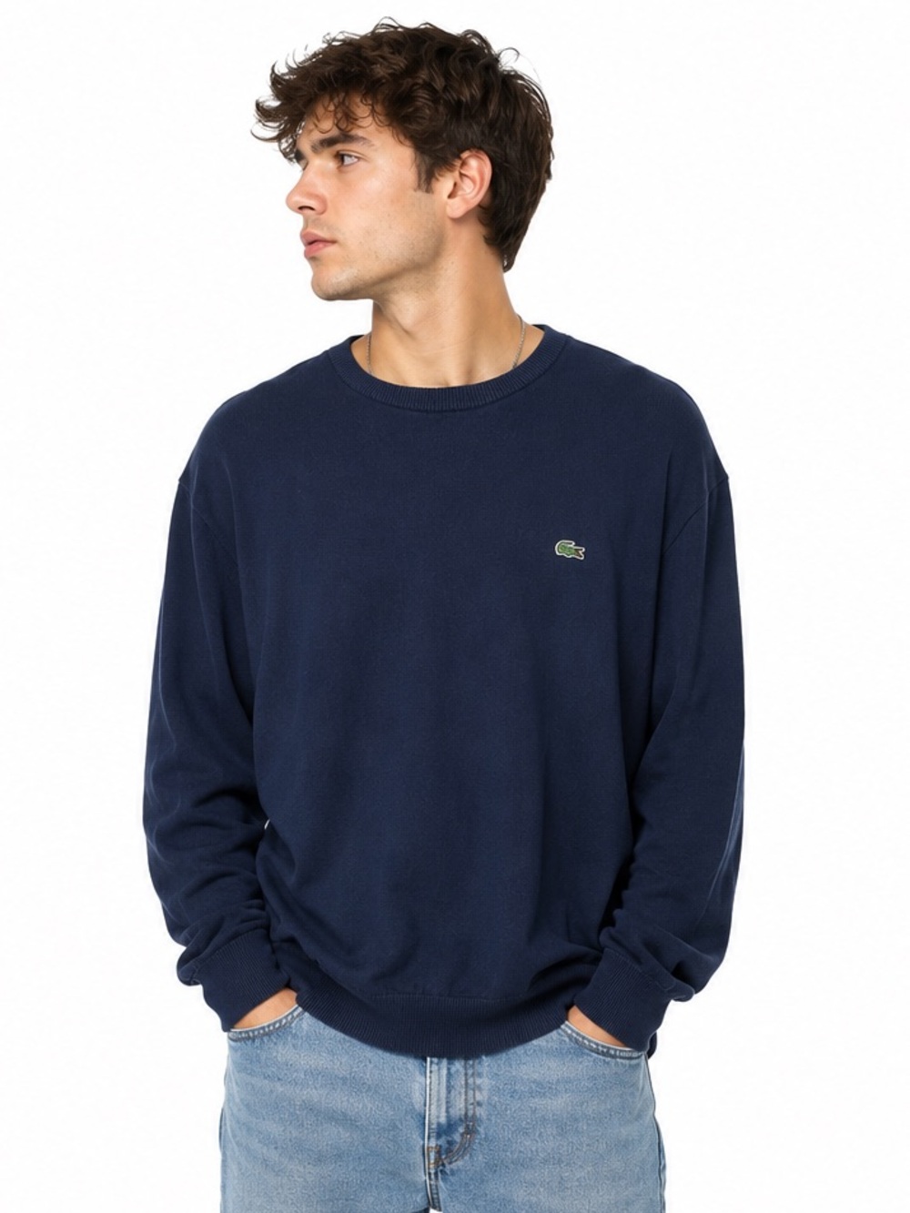 Vintage Lacoste Navy Crewneck Sweater Men’s XL FR 6 Crocodile Logo Pullover